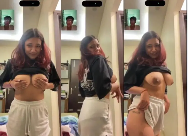 NRI Hot Girl Show Her Bf Boobs