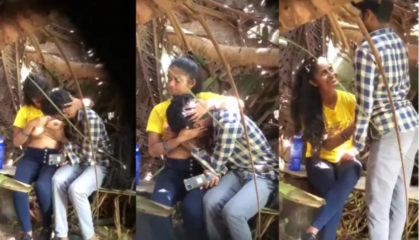 College Couple Outdoor Romance And Blowjob