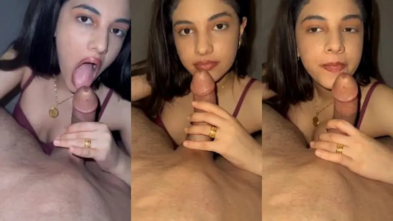Delhi horny girlfriend doing a blowjob