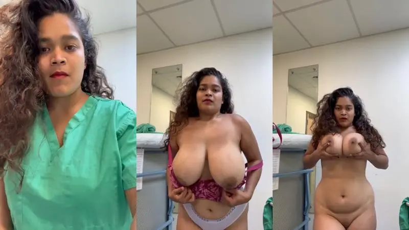 Sexy nurse striping and show her big ass and boobs