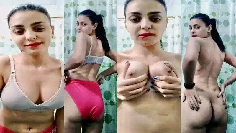 Busty punjabi girl striping and press her boobs
