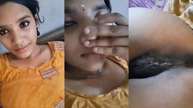 Village desi gf showing her hairy black pussy and smelling