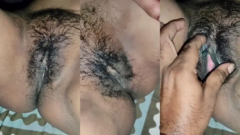 Horny husband before sex showing her wife pussy