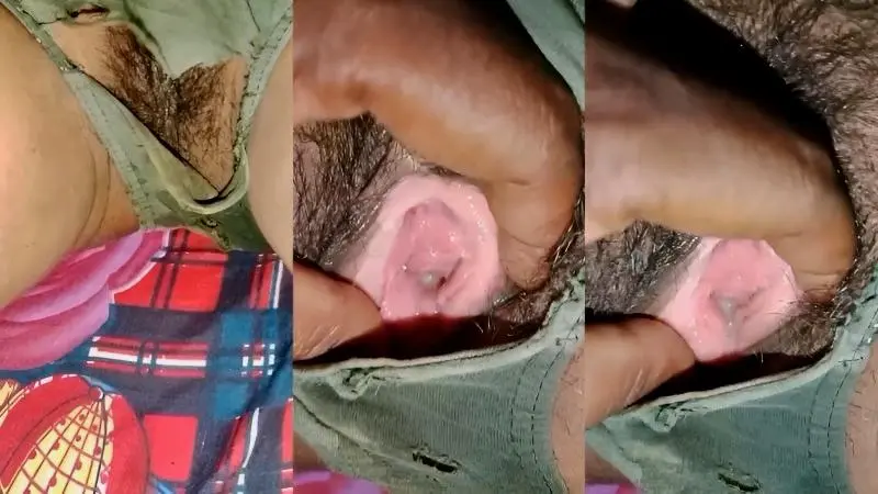 Husband showing his wife’s torn panties and her pussy